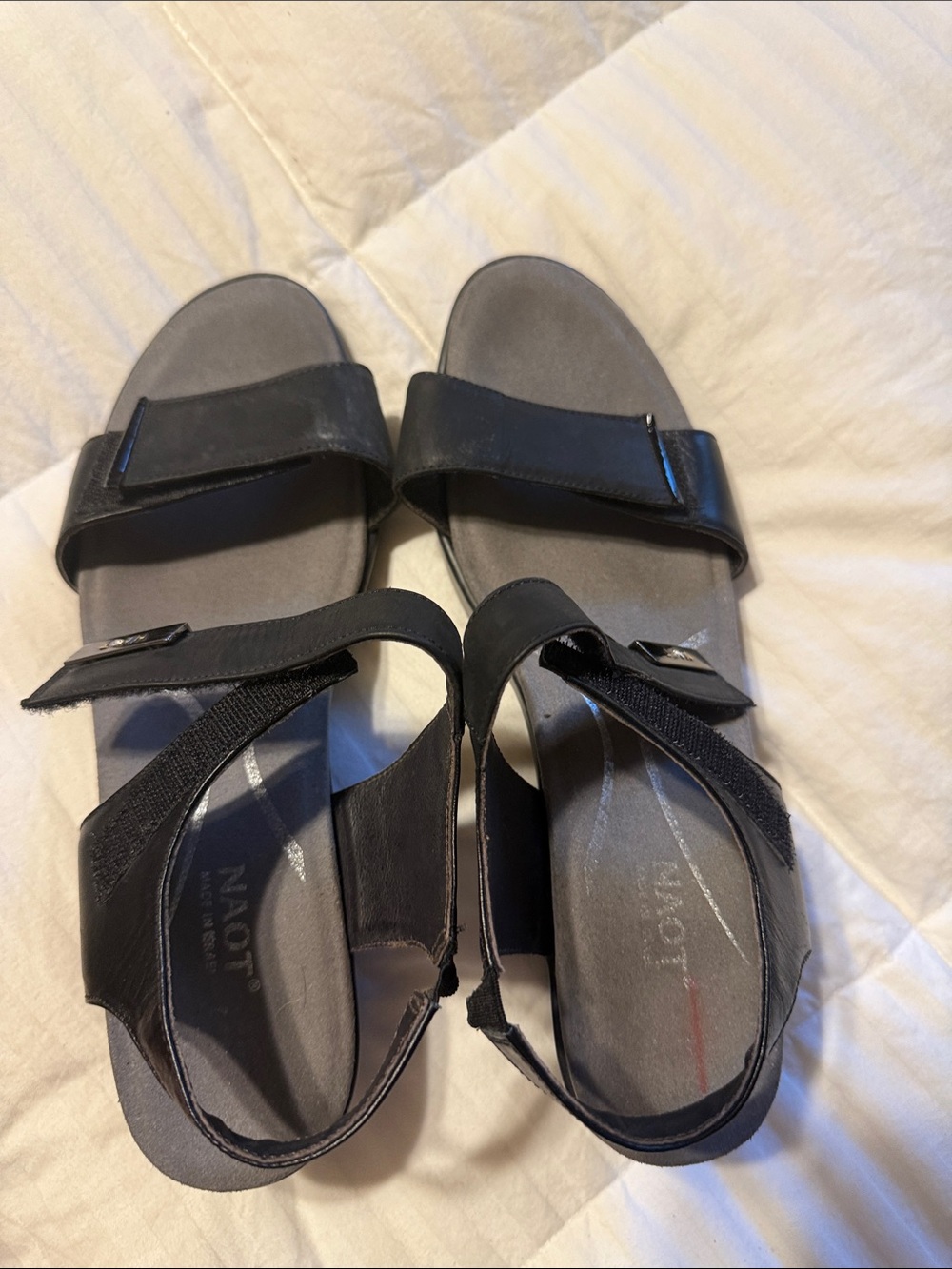 Naot Black Adjustable Strap Sandals